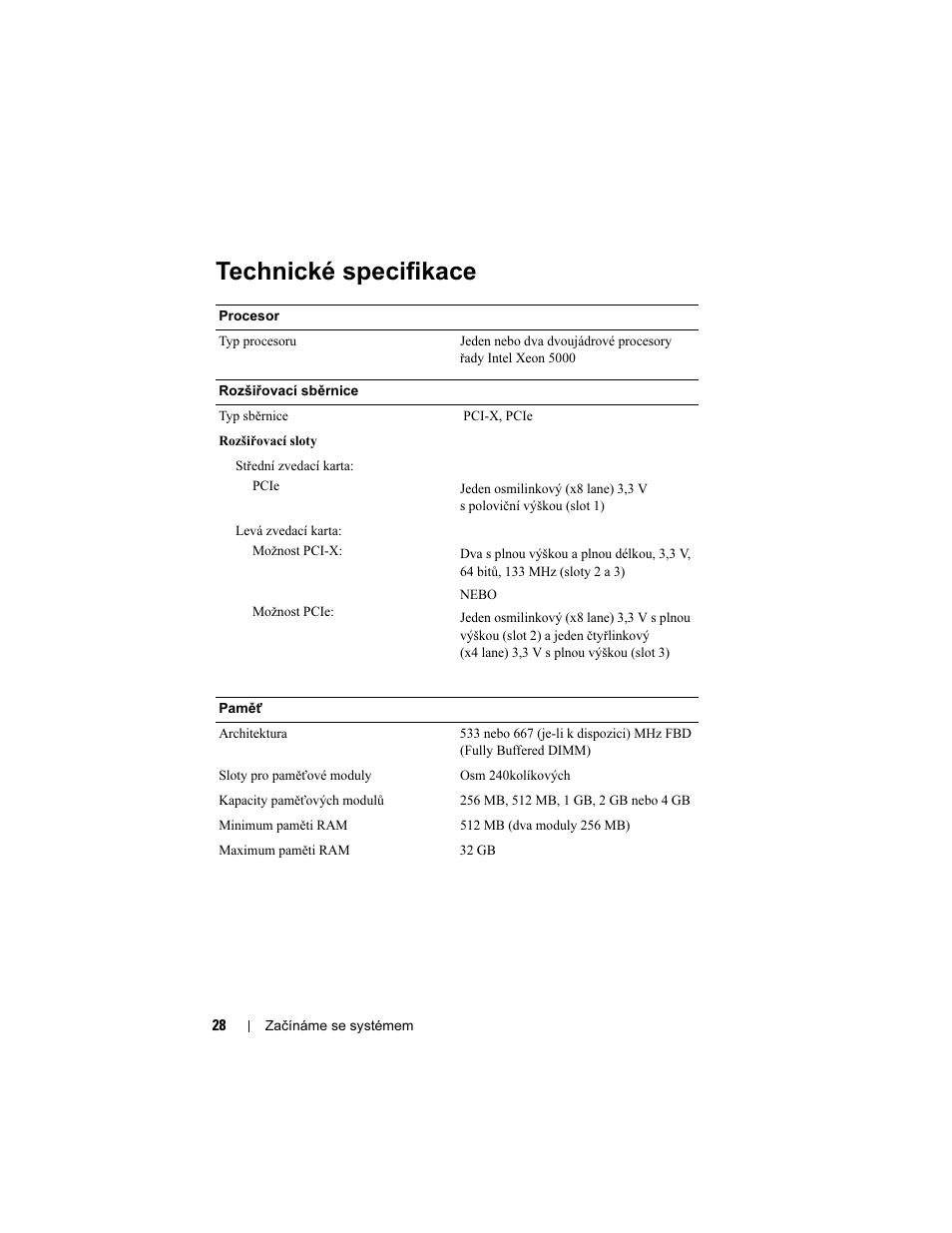 Technické specifikace | Dell PowerVault DP500 User Manual | Page 30 / 152