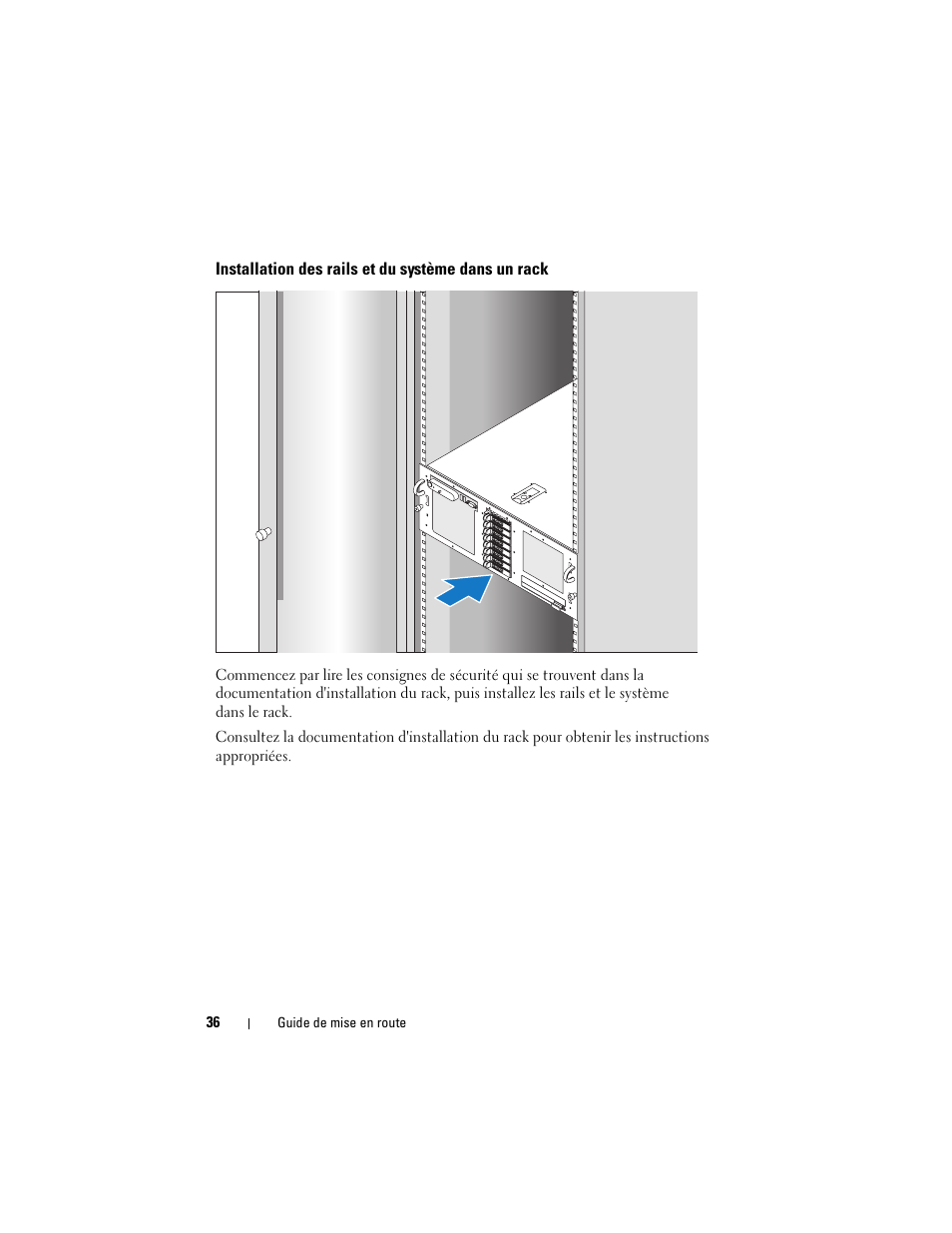 Installation des rails et du système dans un rack | Dell PowerEdge R900 User Manual | Page 38 / 140