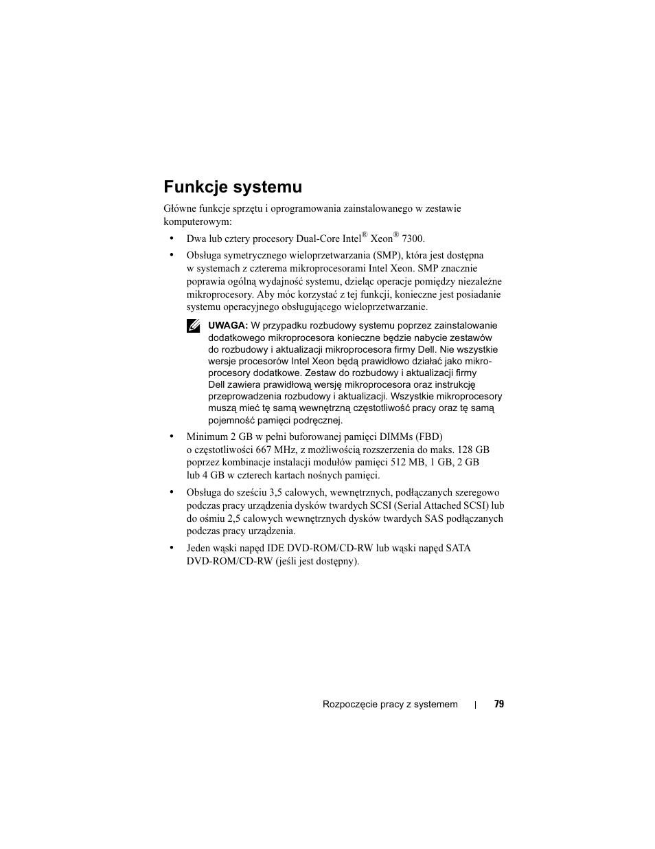 Funkcje systemu | Dell PowerEdge R900 User Manual | Page 81 / 140