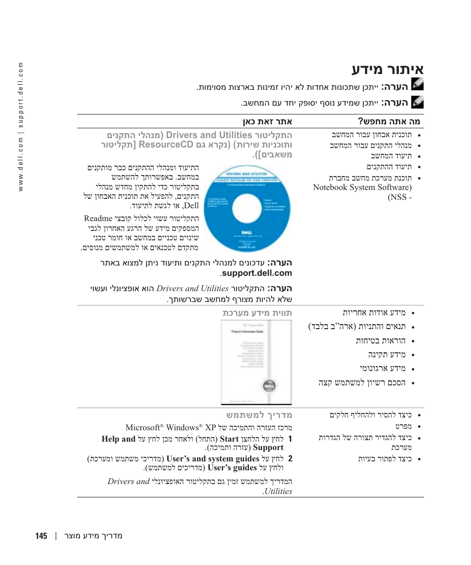 איתור מידע, עדימ רותיא, הרעה | שפחמ התא המ ןאכ תאז רתא, תוירחא תודוא עדימ, דבלב ב”הרא) תוינתהו םיאנת, תוחיטב תוארוה, הניקת עדימ, ימונוגרא עדימ, הצק שמתשמל ןוישר םכסה | Dell Precision M20 User Manual | Page 160 / 164