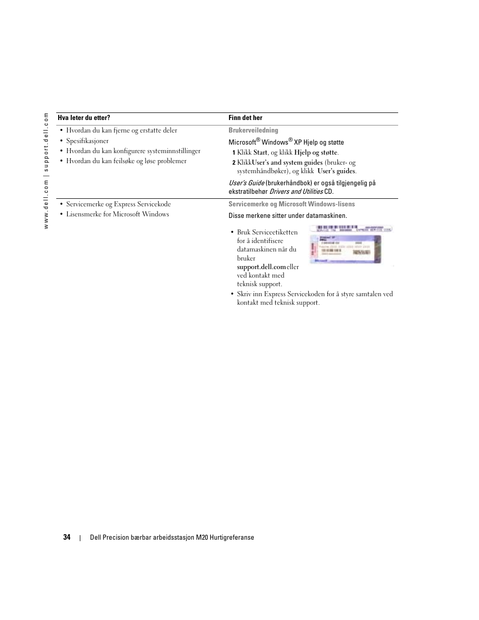 Dell Precision M20 User Manual | Page 34 / 164