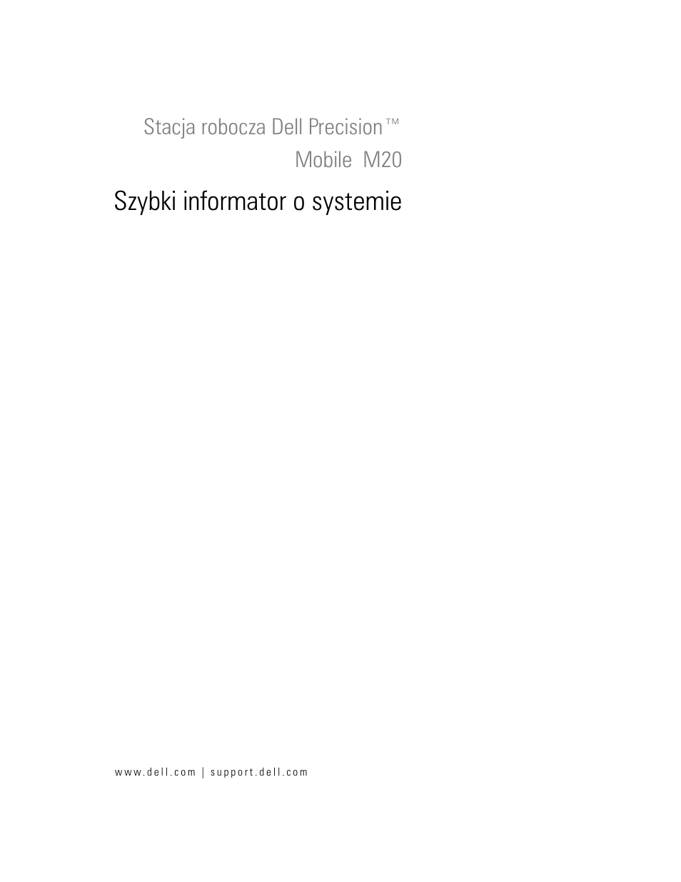 Szybki informator o systemie | Dell Precision M20 User Manual | Page 57 / 164