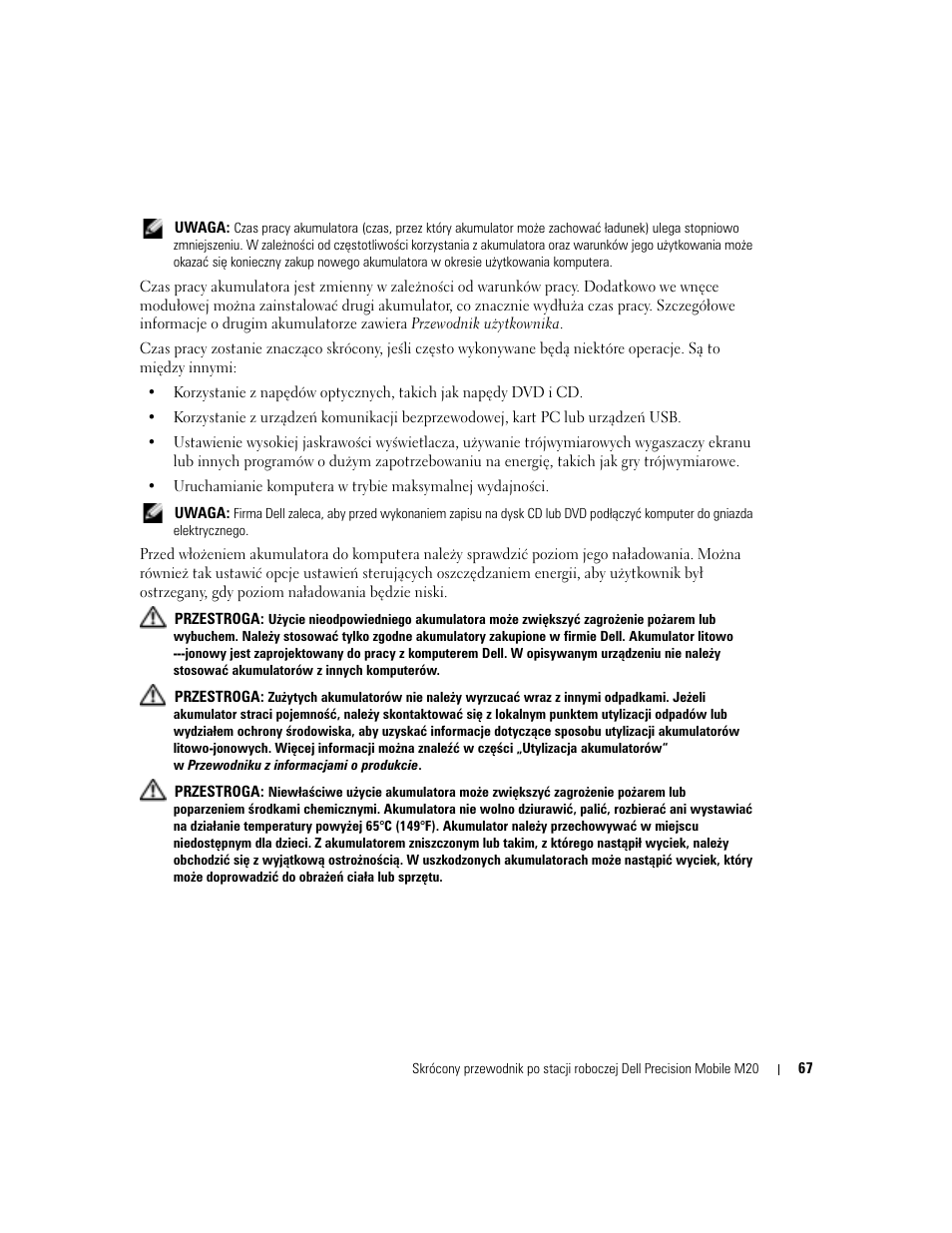 Dell Precision M20 User Manual | Page 67 / 164
