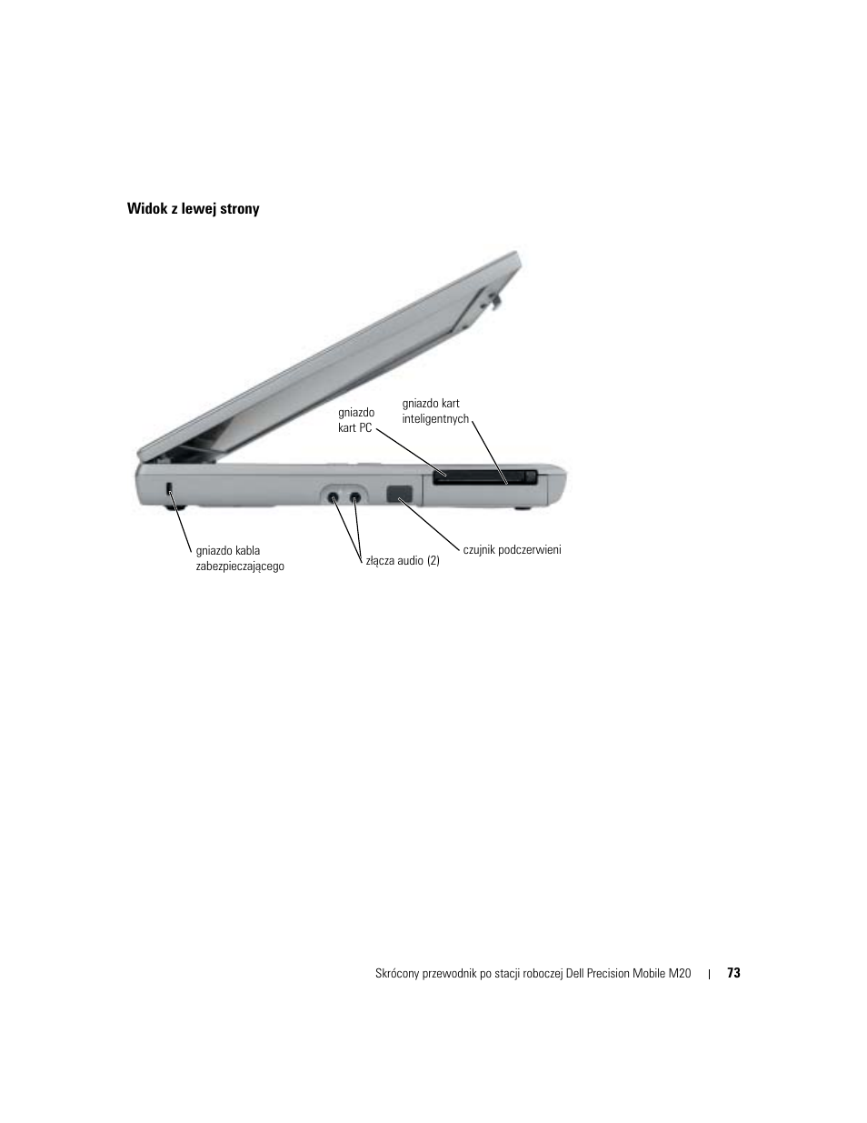 Widok z lewej strony | Dell Precision M20 User Manual | Page 73 / 164