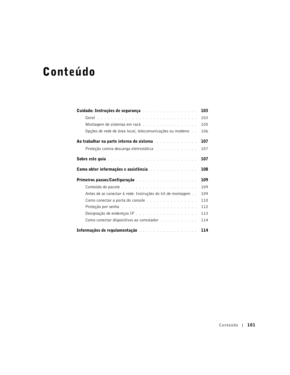 Conteúdo | Dell PowerConnect 3024 User Manual | Page 103 / 176