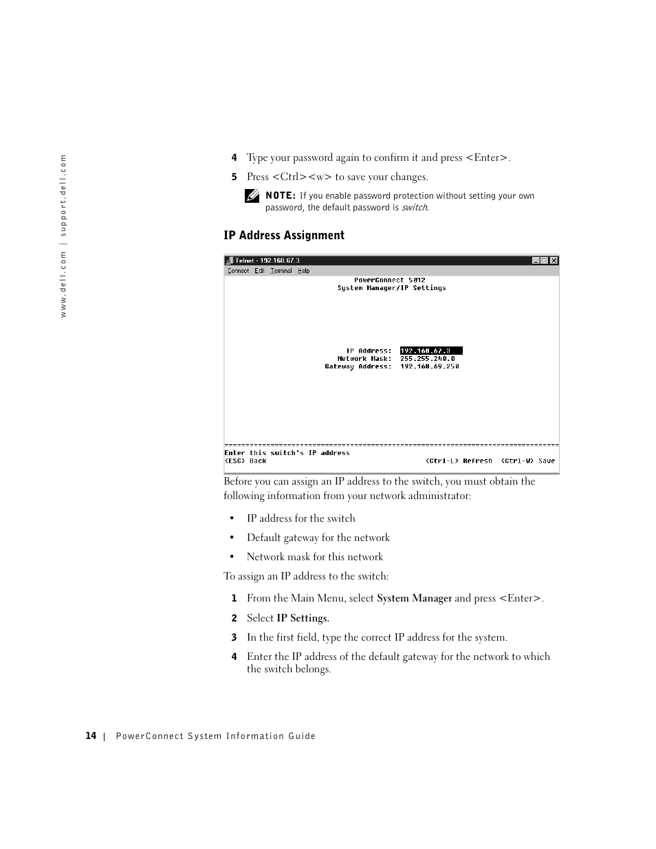 Ip address assignment | Dell PowerConnect 3024 User Manual | Page 16 / 176