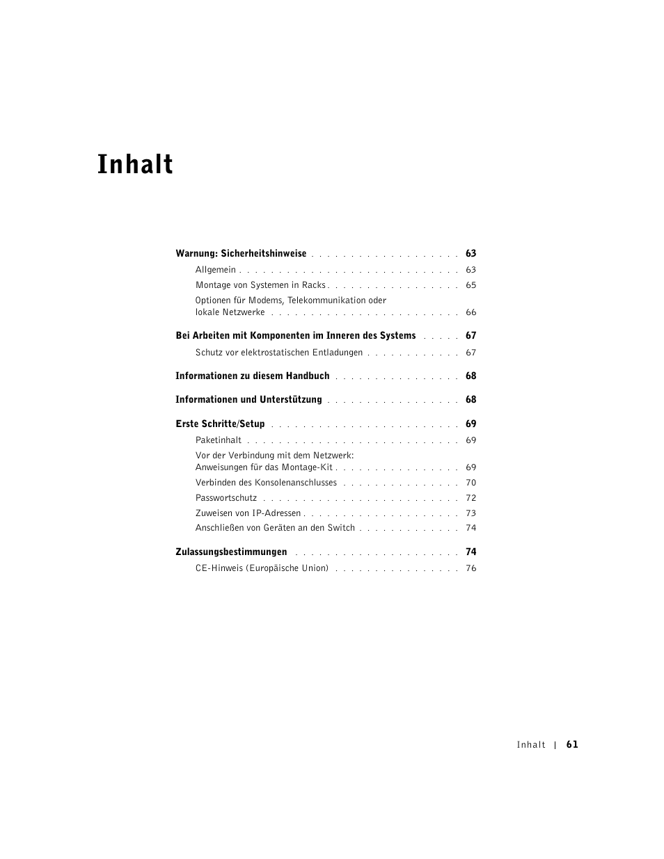 Inhalt | Dell PowerConnect 3024 User Manual | Page 63 / 176