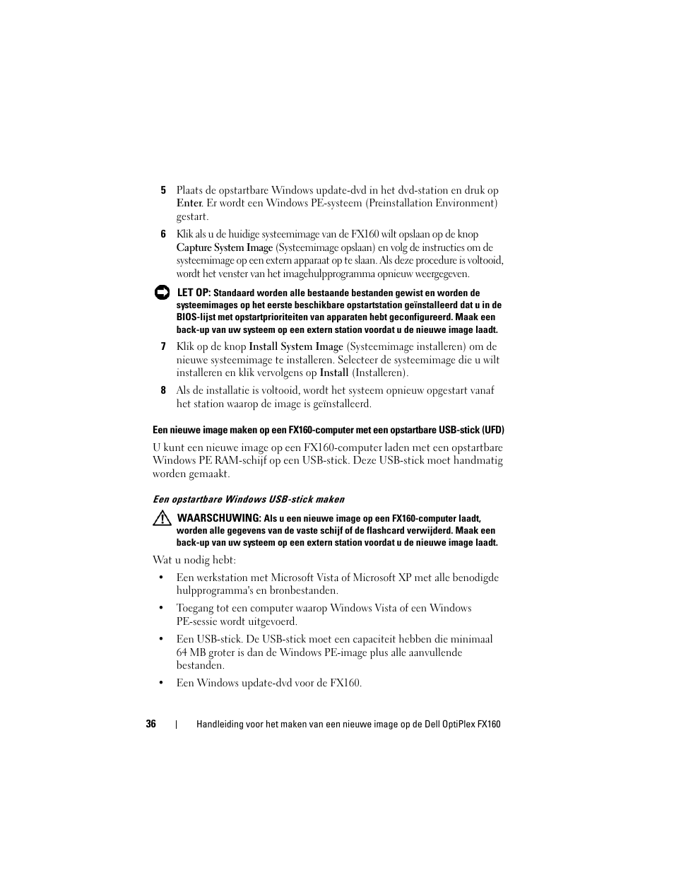 Een opstartbare windows usb-stick maken | Dell OptiPlex FX160 User Manual | Page 36 / 132
