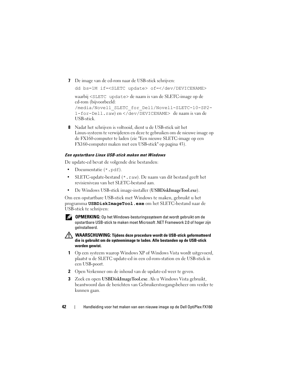 Een opstartbare linux usb-stick maken met windows | Dell OptiPlex FX160 User Manual | Page 42 / 132