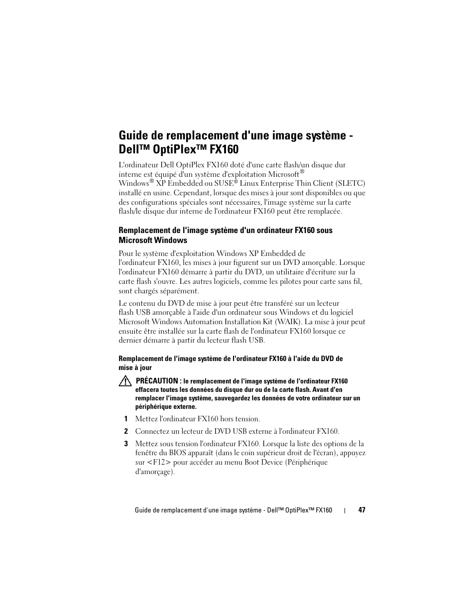 Dell OptiPlex FX160 User Manual | Page 47 / 132