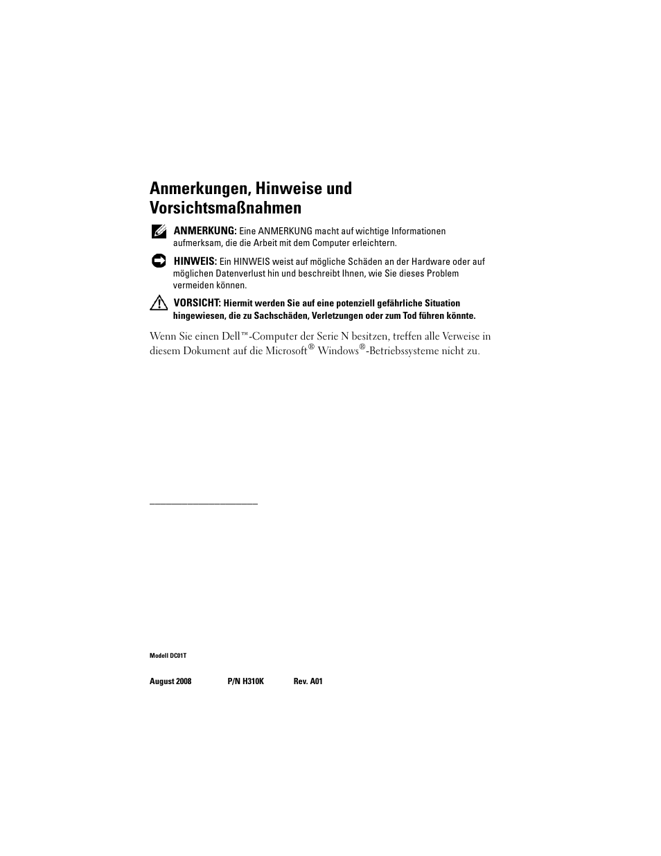 Anmerkungen, hinweise und vorsichtsmaßnahmen | Dell OptiPlex FX160 User Manual | Page 60 / 132