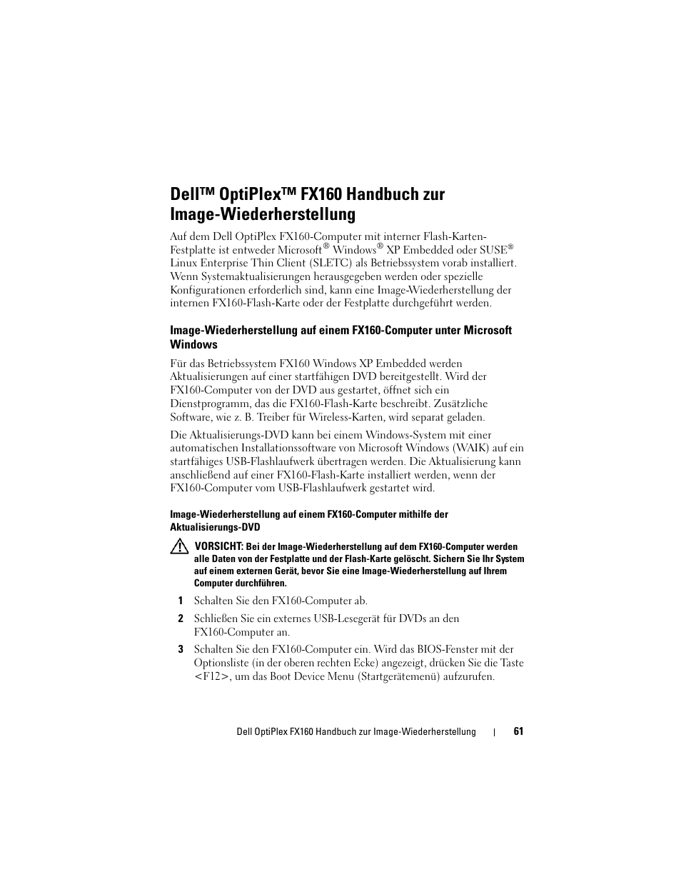 Dell OptiPlex FX160 User Manual | Page 61 / 132