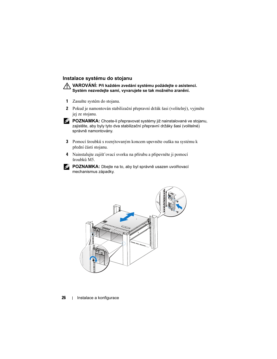 Instalace systému do stojanu | Dell PowerEdge C5125 User Manual | Page 28 / 184