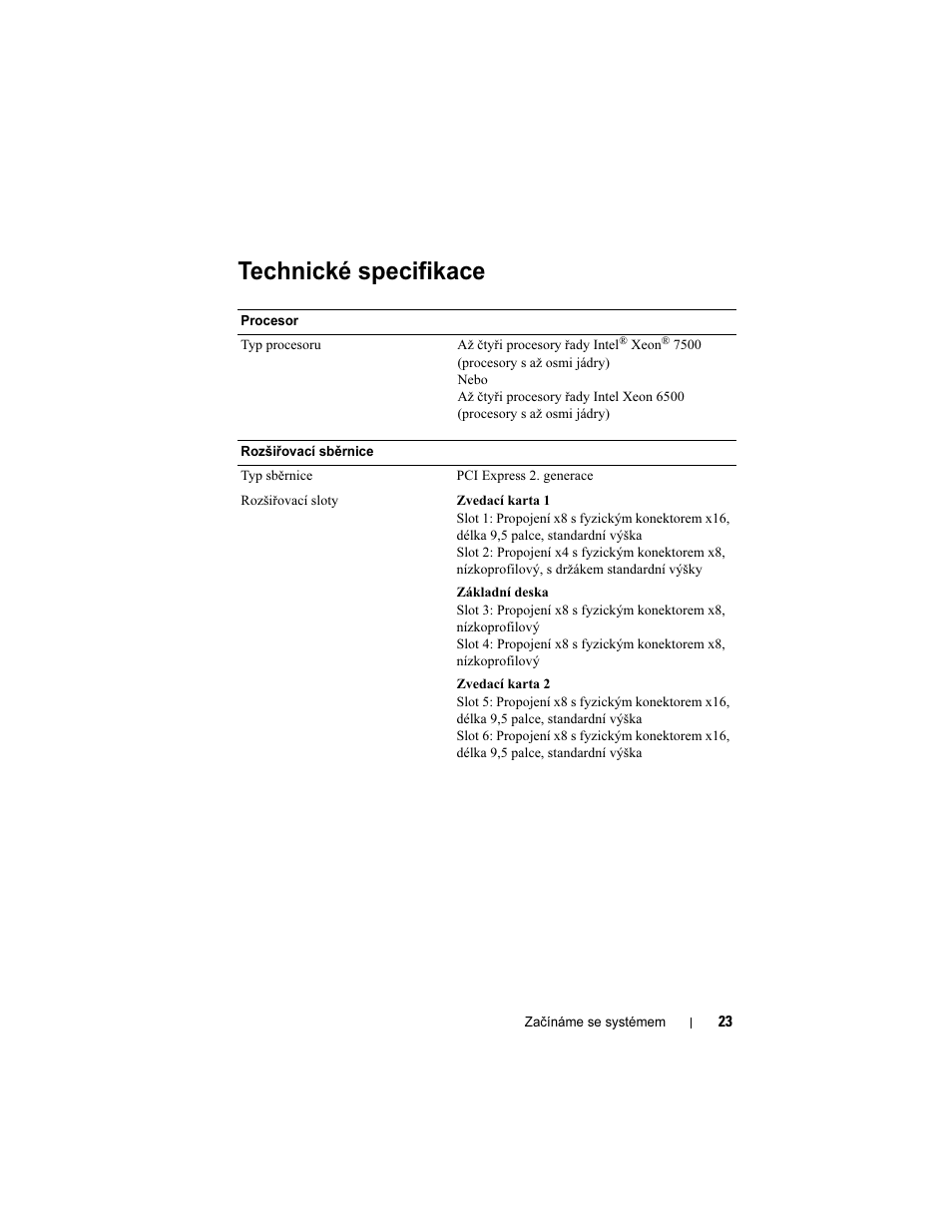 Technické specifikace | Dell PowerEdge R810 User Manual | Page 25 / 142