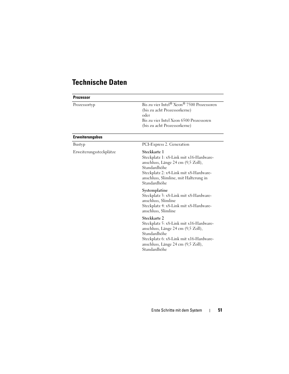 Technische daten | Dell PowerEdge R810 User Manual | Page 53 / 142