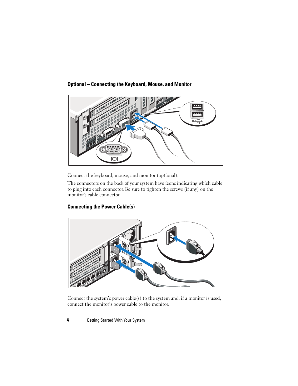 Connecting the power cable(s) | Dell PowerEdge R810 User Manual | Page 6 / 142