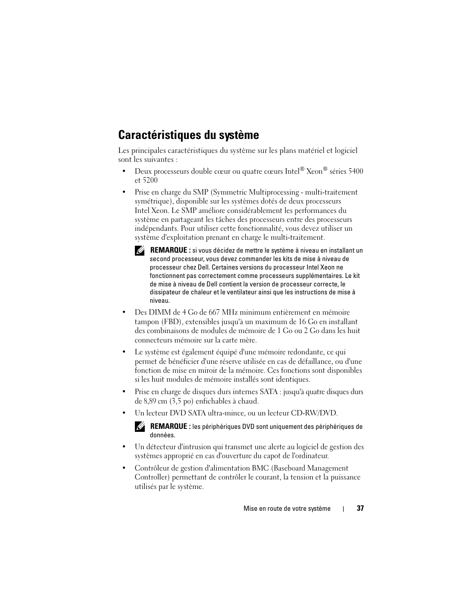 Caractéristiques du système | Dell PowerVault DL2000 User Manual | Page 39 / 148