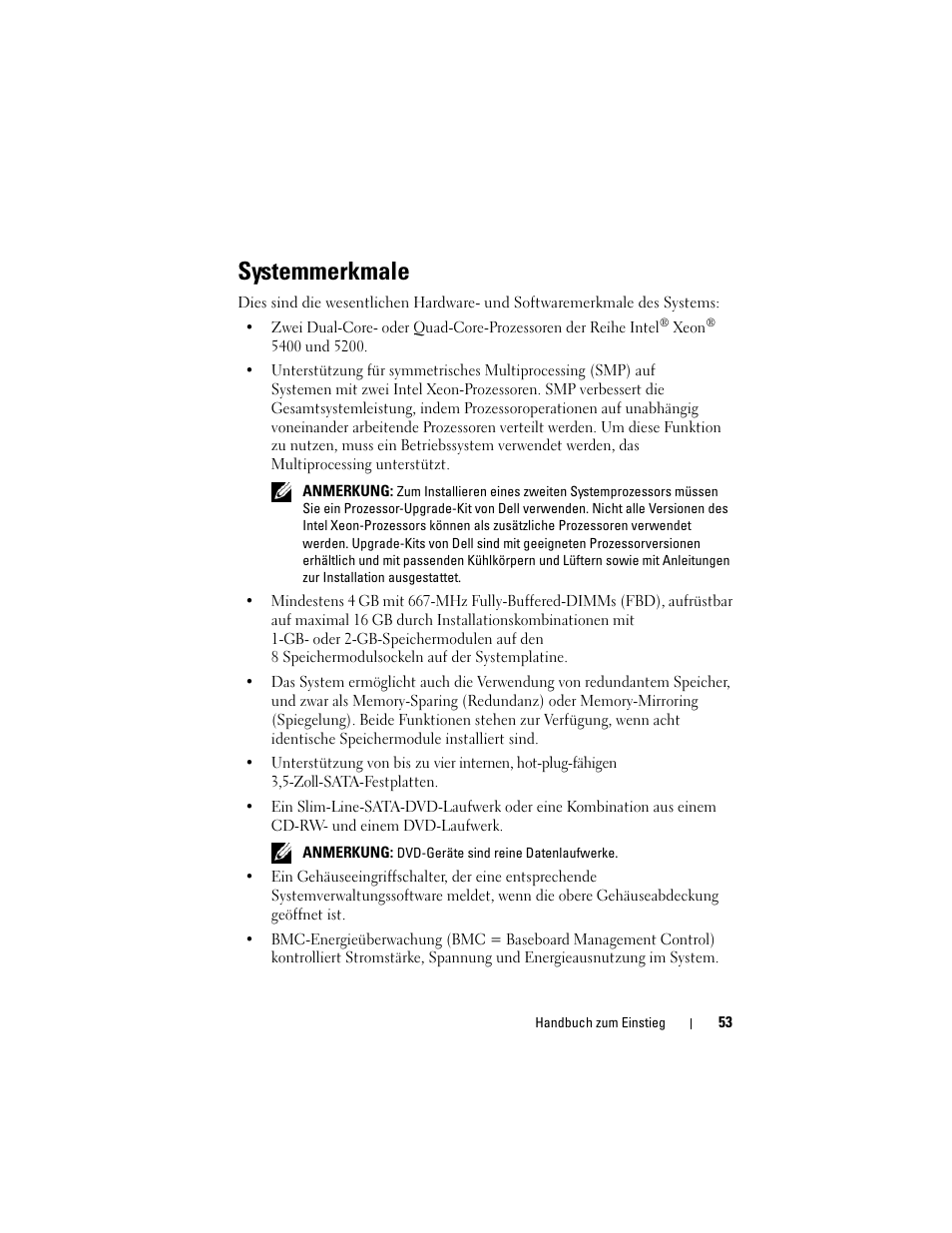 Systemmerkmale | Dell PowerVault DL2000 User Manual | Page 55 / 148