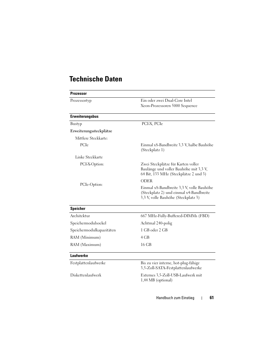 Technische daten | Dell PowerVault DL2000 User Manual | Page 63 / 148