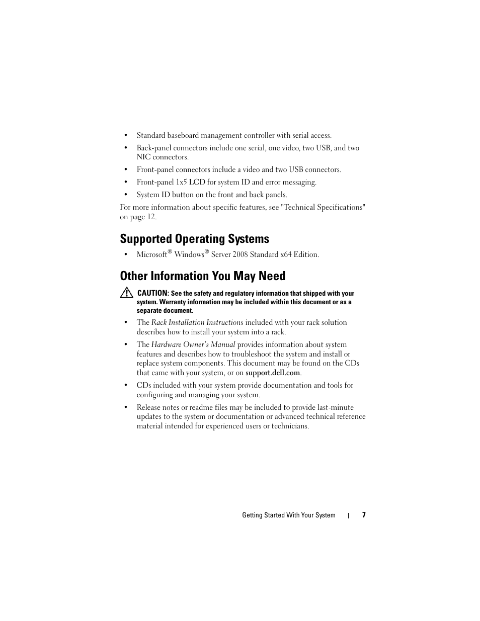 Installation and configuration, Unpacking the system, Unpack your system and identify each item | Install the rails and system in a rack, Supported operating systems, Other information you may need | Dell PowerVault DL2000 User Manual | Page 9 / 148