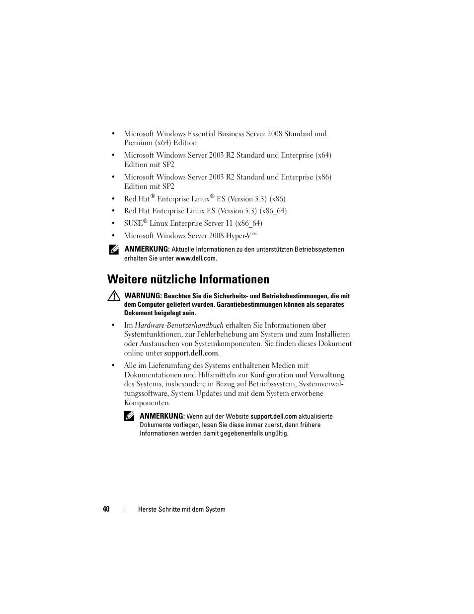 Weitere nützliche informationen | Dell PowerEdge T310 User Manual | Page 42 / 105