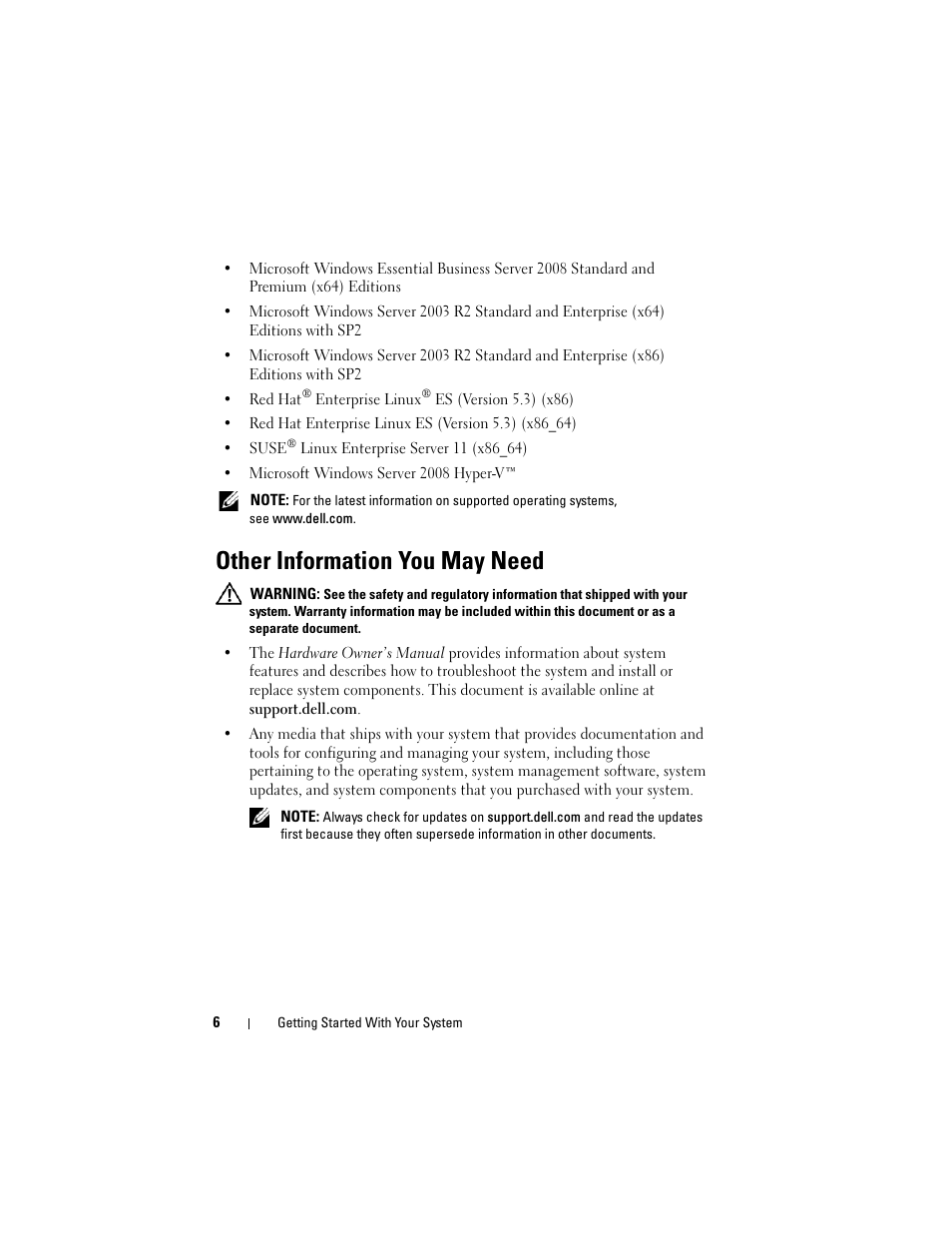 Other information you may need | Dell PowerEdge T310 User Manual | Page 8 / 105