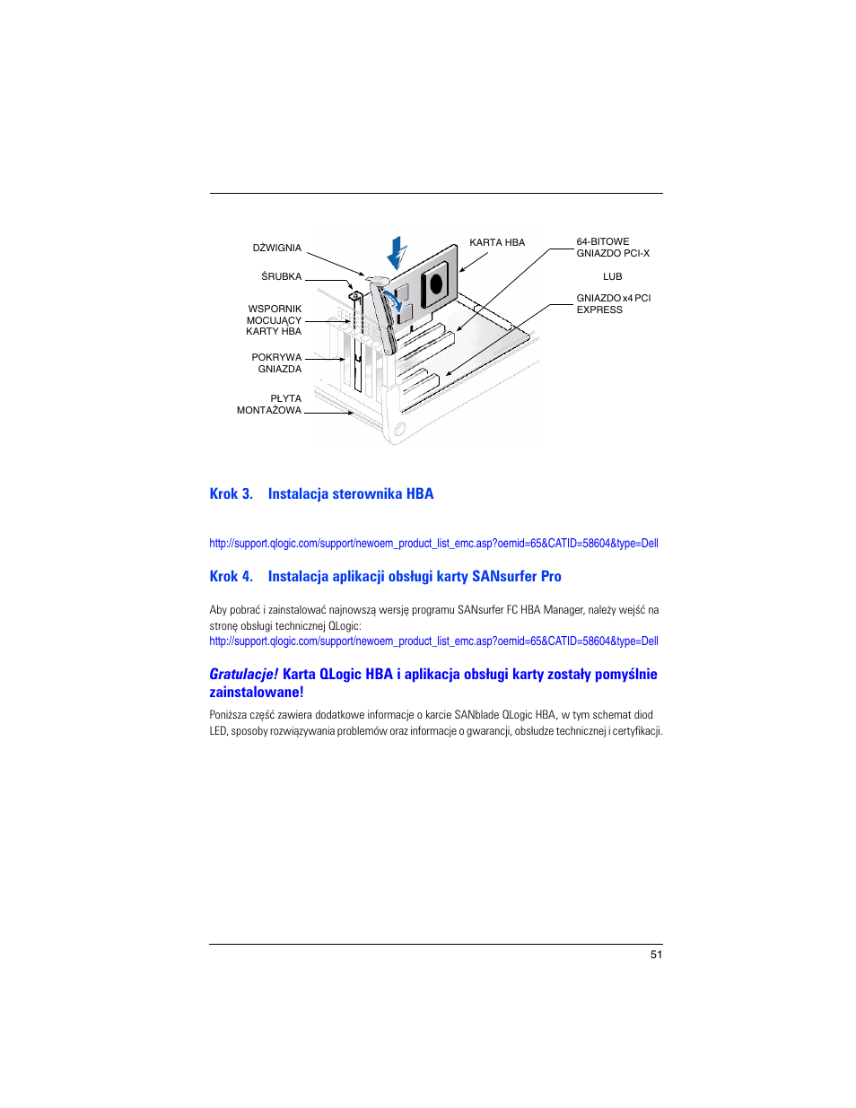 Krok 3. instalacja sterownika hba | Dell PowerEdge M600 User Manual | Page 53 / 82