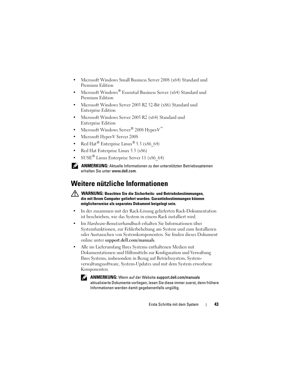 Weitere nützliche informationen | Dell PowerEdge R210 User Manual | Page 45 / 110