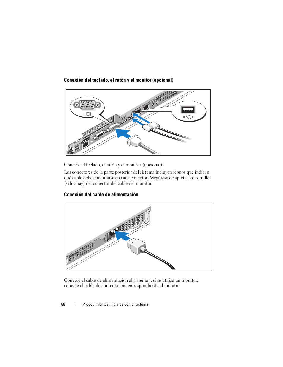 Conexión del cable de alimentación | Dell PowerEdge R210 User Manual | Page 90 / 110