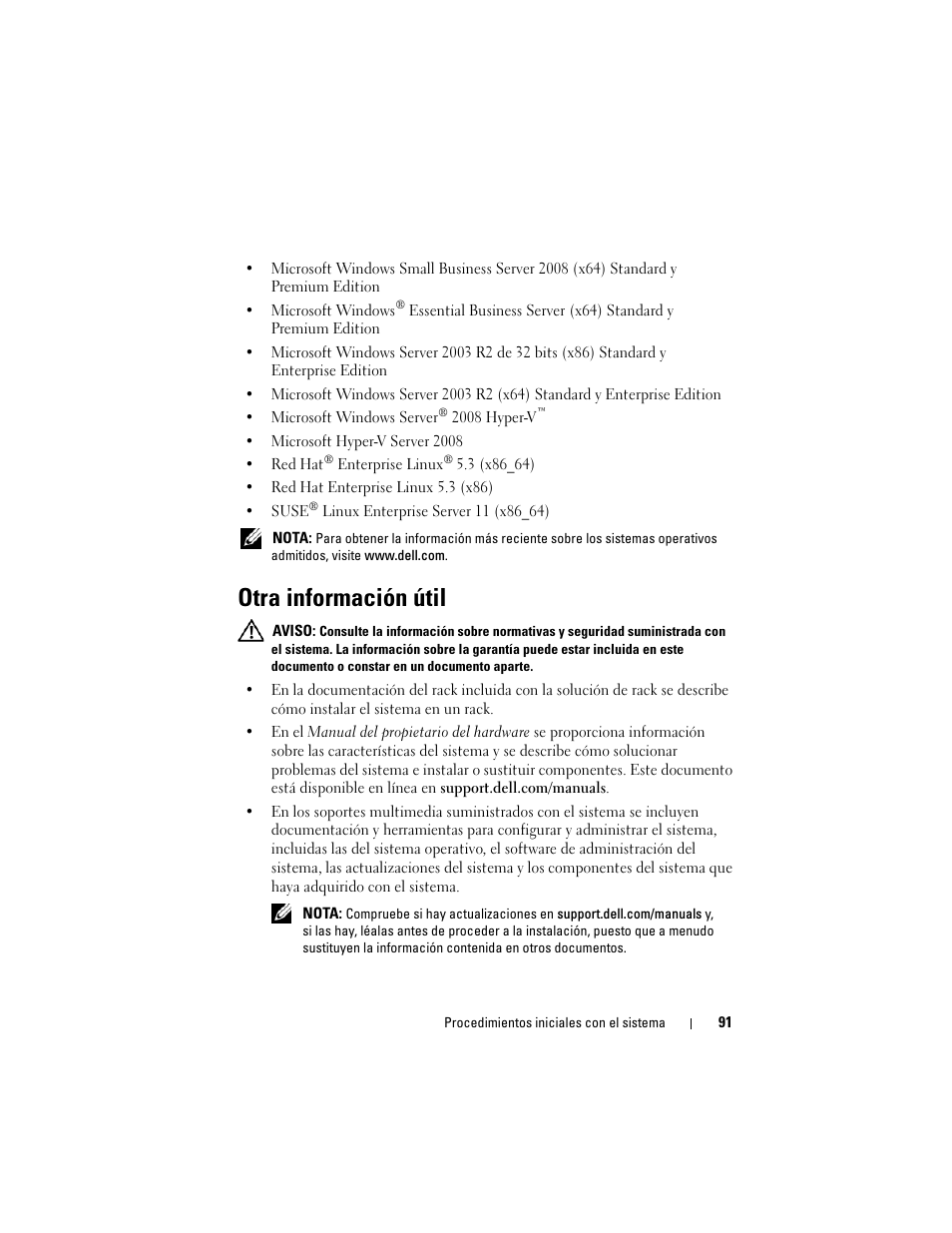 Otra información útil | Dell PowerEdge R210 User Manual | Page 93 / 110