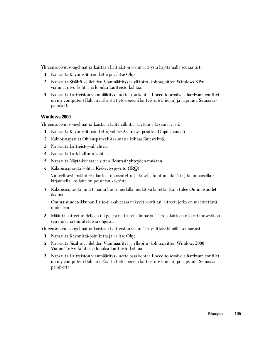 Windows 2000 | Dell Precision 470 User Manual | Page 105 / 328
