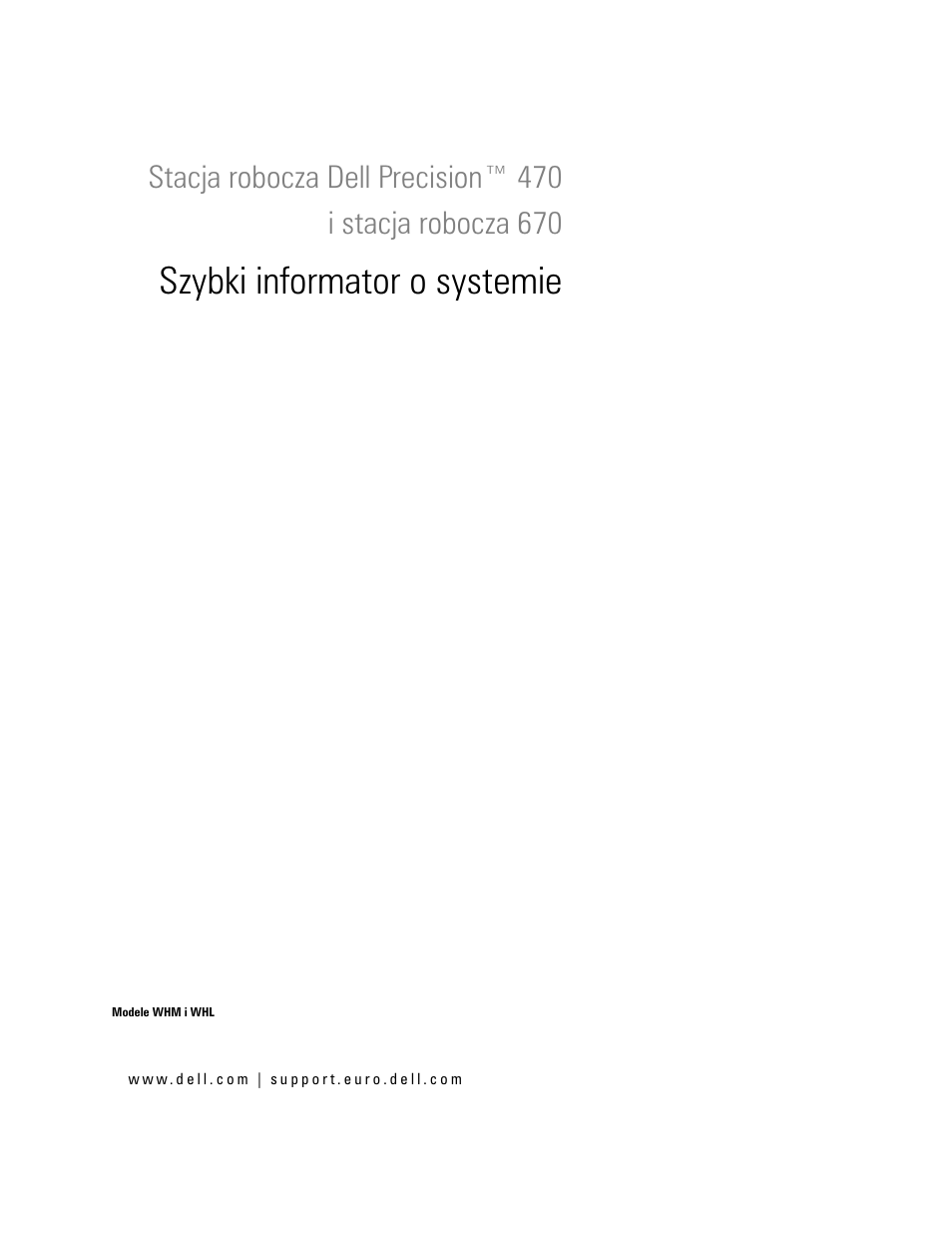 Szybki informator o systemie | Dell Precision 470 User Manual | Page 167 / 328