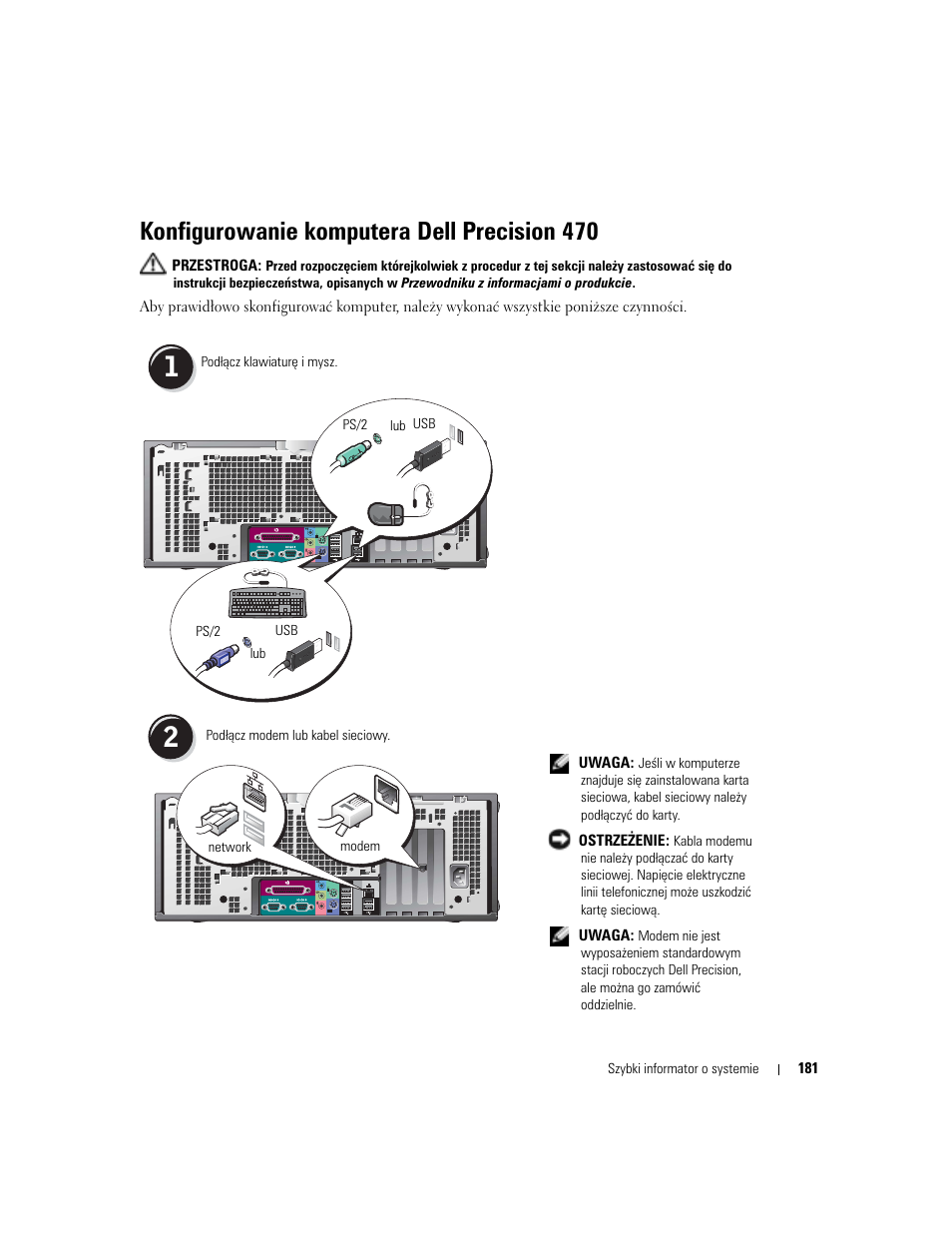 Konfigurowanie komputera dell precision 470 | Dell Precision 470 User Manual | Page 181 / 328