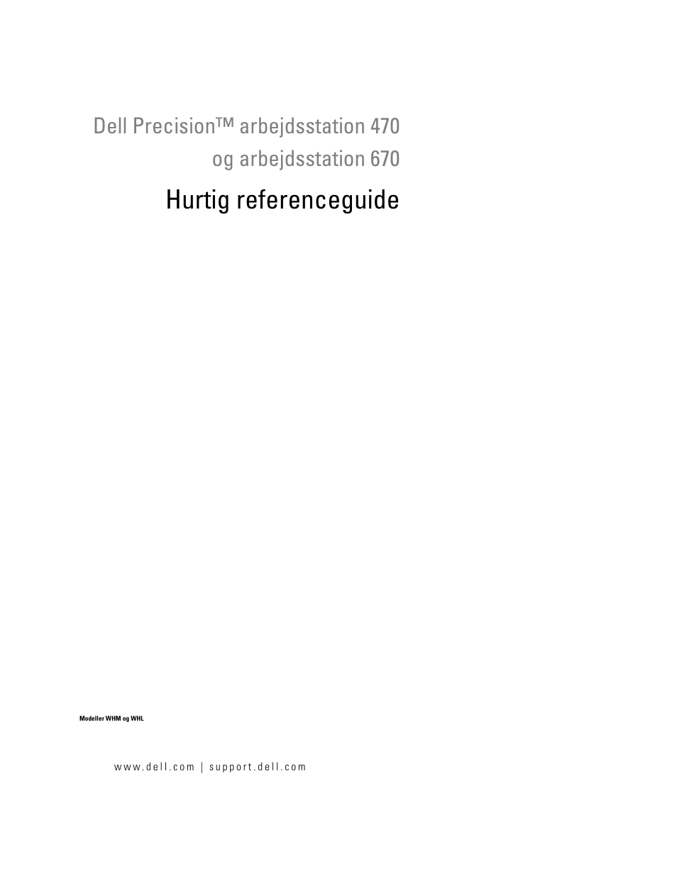 Hurtig referenceguide | Dell Precision 470 User Manual | Page 43 / 328