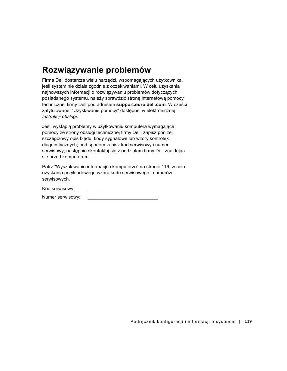 Rozwiązywanie problemów | Dell OptiPlex GX60 User Manual | Page 120 / 208
