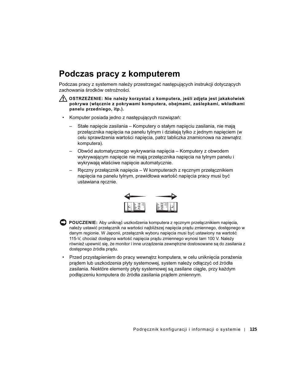 Podczas pracy z komputerem | Dell OptiPlex GX60 User Manual | Page 126 / 208