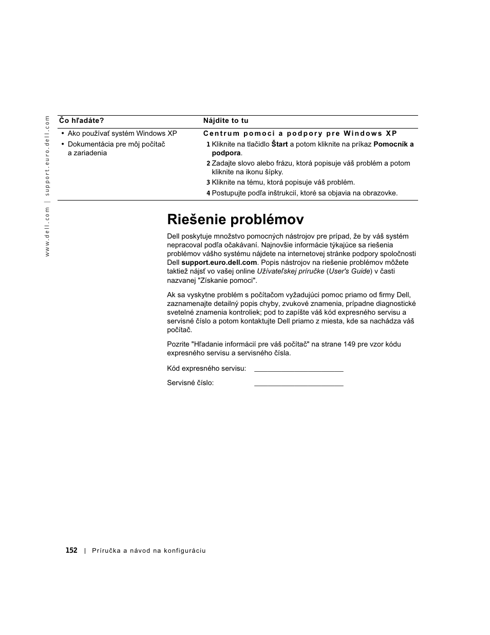 Riešenie problémov | Dell OptiPlex GX60 User Manual | Page 153 / 208