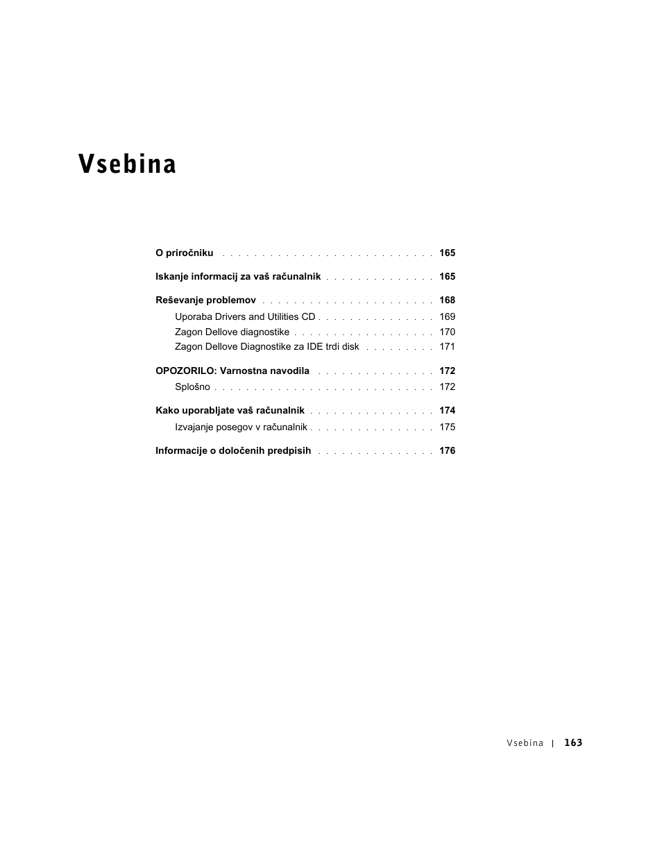 Vsebina | Dell OptiPlex GX60 User Manual | Page 164 / 208