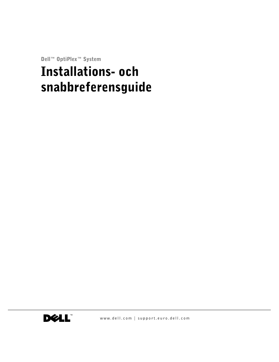 Installations- och snabbreferensguide | Dell OptiPlex GX60 User Manual | Page 178 / 208