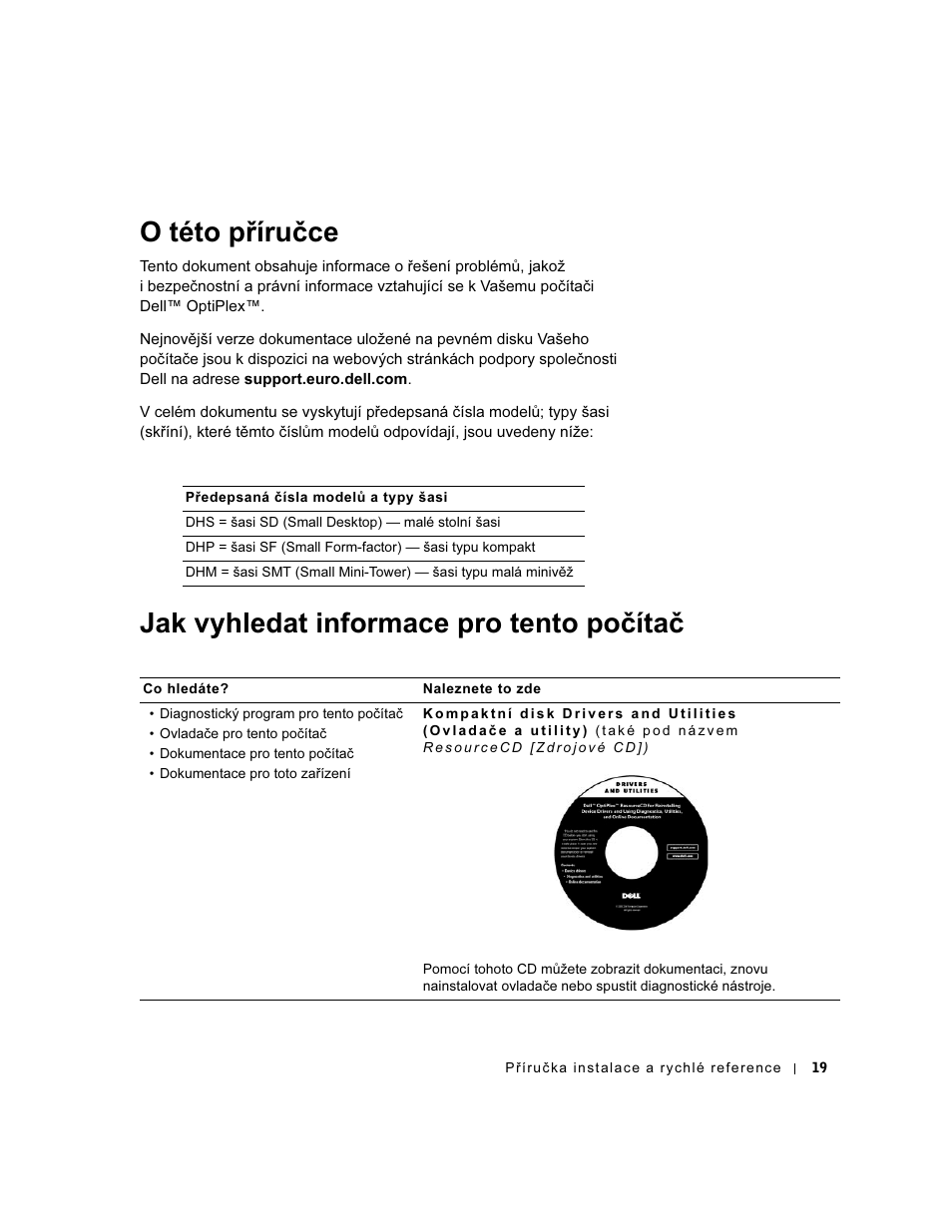 O této příručce, Jak vyhledat informace pro tento počítač | Dell OptiPlex GX60 User Manual | Page 20 / 208