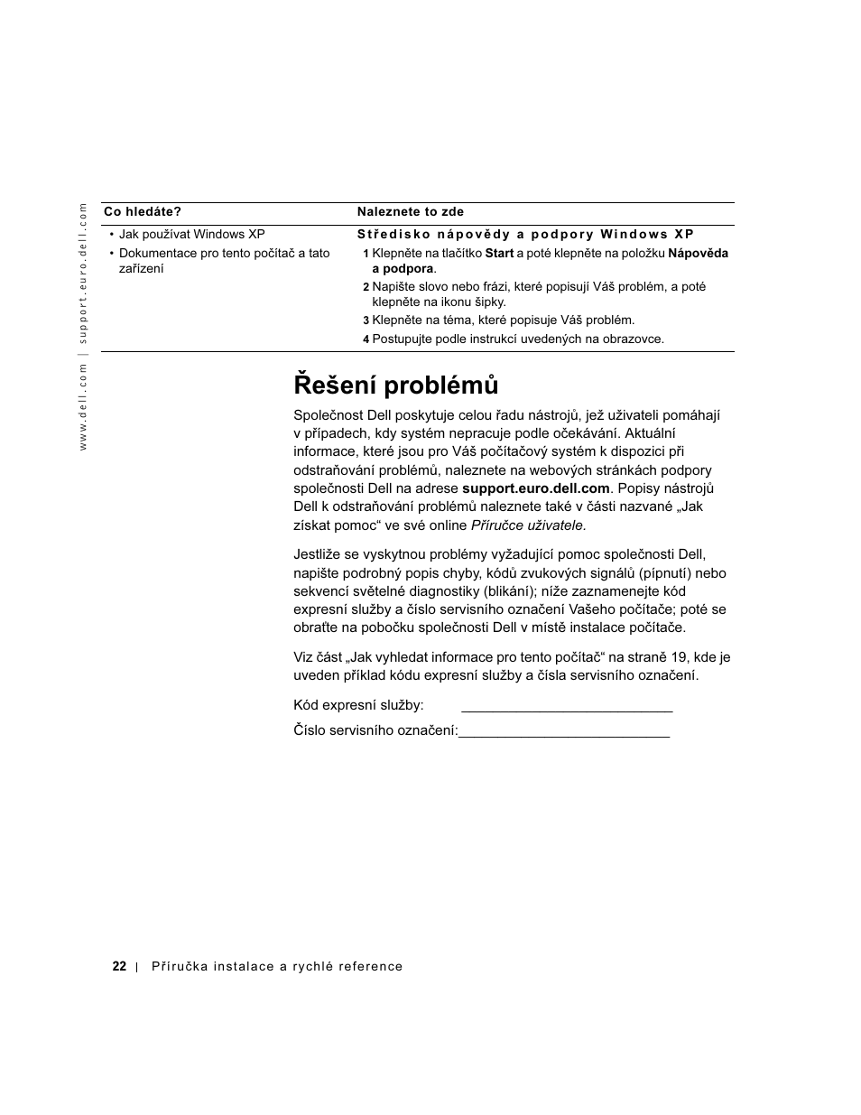 Řešení problémů | Dell OptiPlex GX60 User Manual | Page 23 / 208