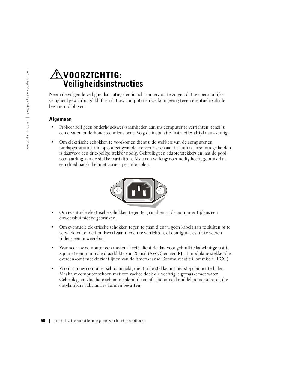 Voorzichtig: veiligheidsinstructies, Algemeen | Dell OptiPlex GX60 User Manual | Page 59 / 208