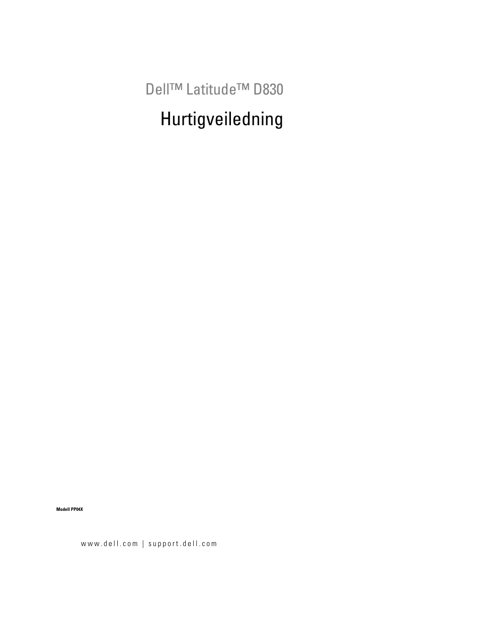 Hurtigveiledning, Dell™ latitude™ d830 | Dell Latitude D830 User Manual | Page 133 / 258