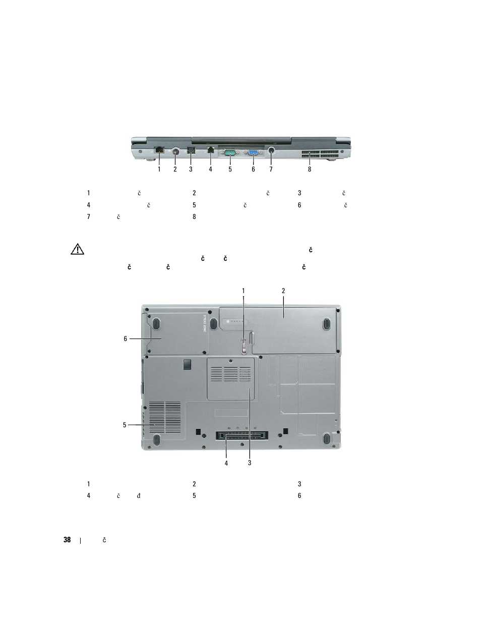 Pregled straga, Prikaz dna | Dell Latitude D830 User Manual | Page 38 / 258