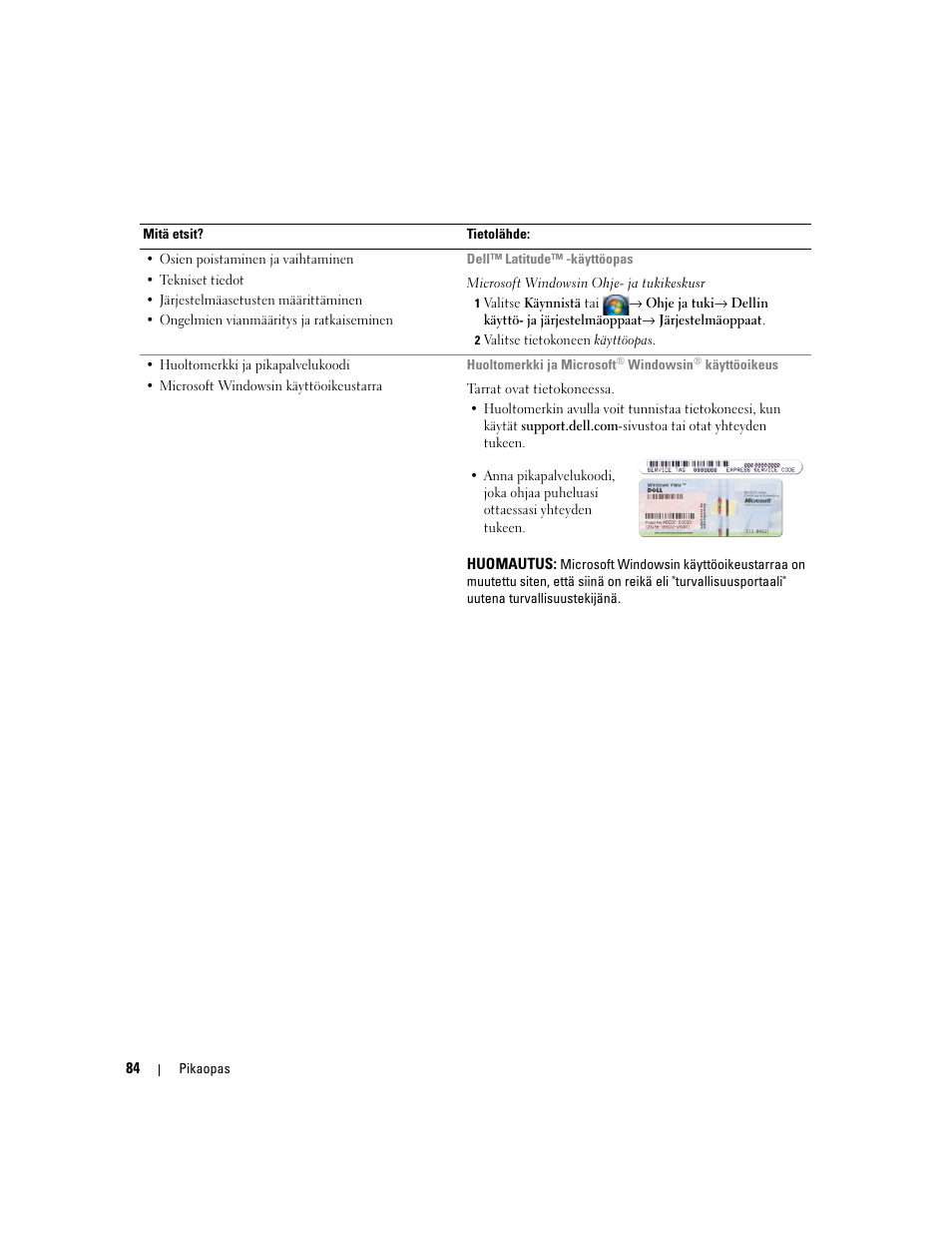 Dell Latitude D830 User Manual | Page 84 / 258