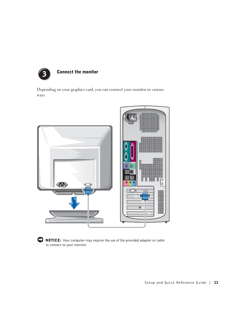 Connect the monitor | Dell Precision 350 User Manual | Page 11 / 102