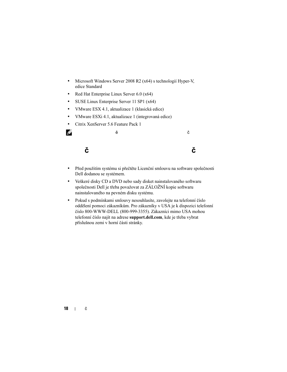 Licenční smlouva na software společnosti dell, Licen č ní smlouva na software spole č nosti dell | Dell PowerEdge T110 II User Manual | Page 20 / 122