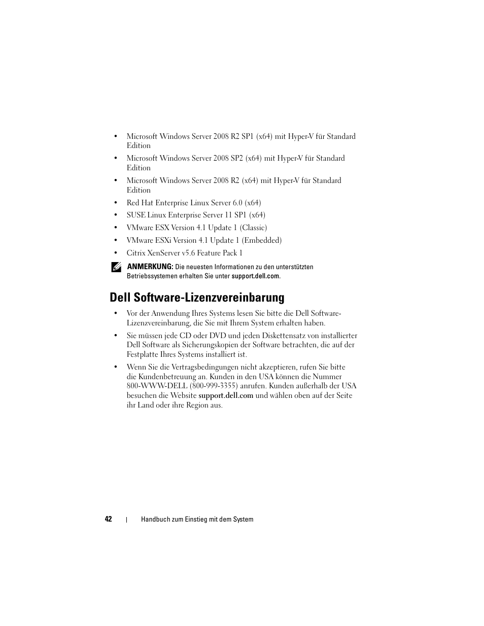 Dell software-lizenzvereinbarung | Dell PowerEdge T110 II User Manual | Page 44 / 122