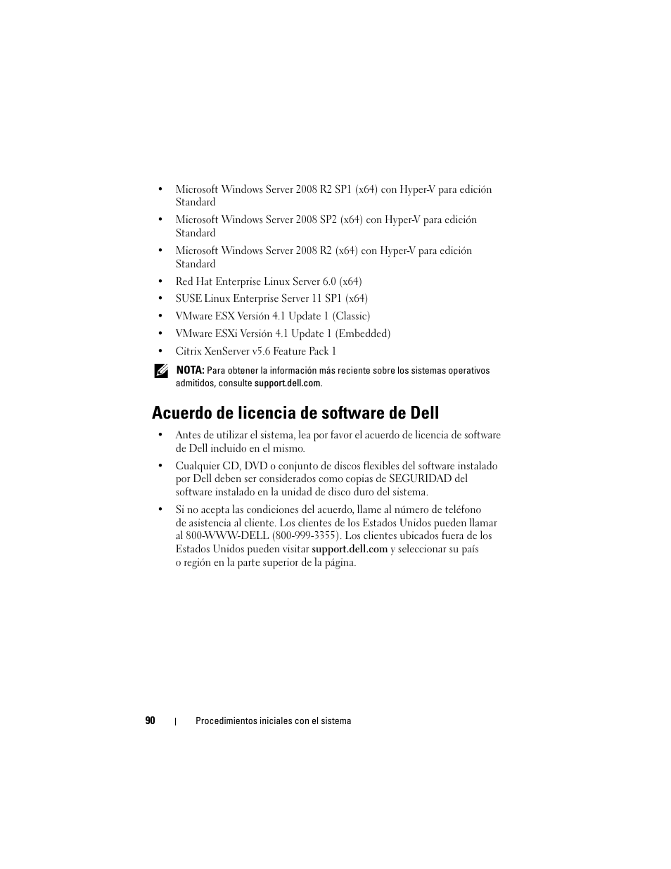 Acuerdo de licencia de software de dell | Dell PowerEdge T110 II User Manual | Page 92 / 122