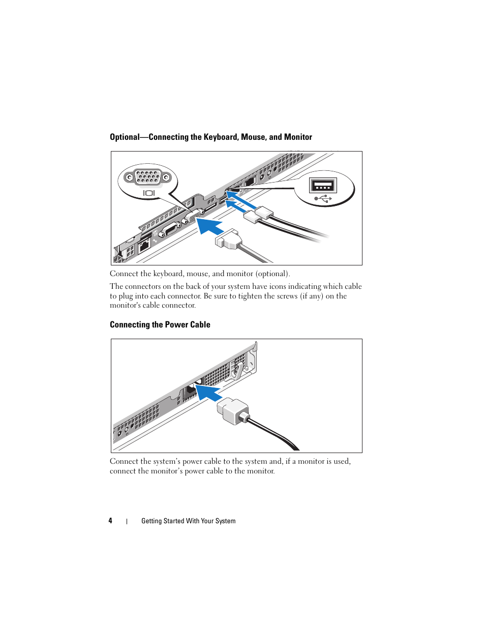 Connecting the power cable | Dell PowerEdge R210 II User Manual | Page 6 / 124